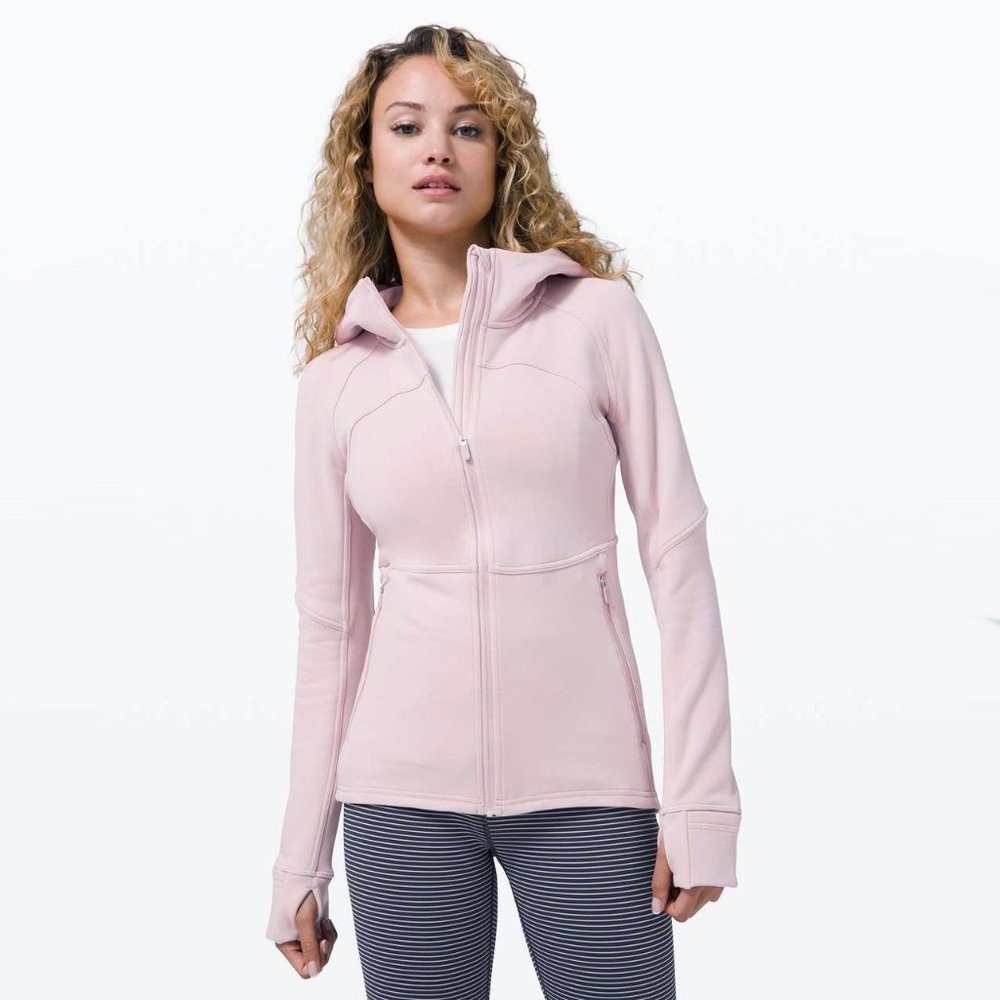 Lululemon Fleece Flurry Hooded Jacket in Mink Berry Pink, Size 10
